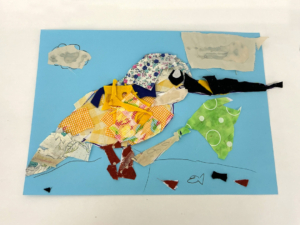 低学年クラス「布コラージュ」1年生の作品
