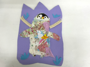 低学年クラス「布コラージュ」1年生の作品