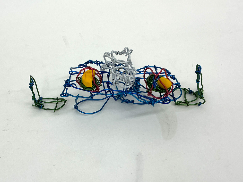 5年生の自主制作の作品「ワイヤーアート」
