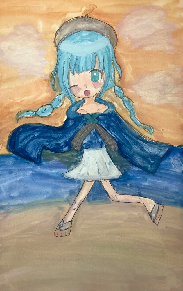 5年生の自主制作の作品「オリジナルキャラクターイラスト」