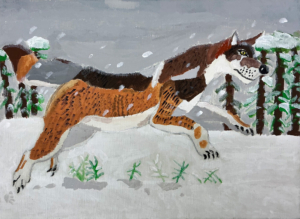 高学年クラス「キャンバスにアクリル画」５年生の作品