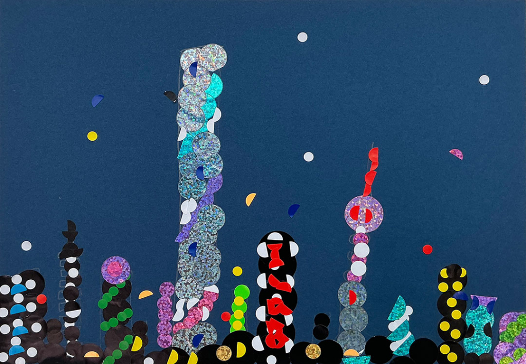 高学年クラス・シールアート・４年生の作品