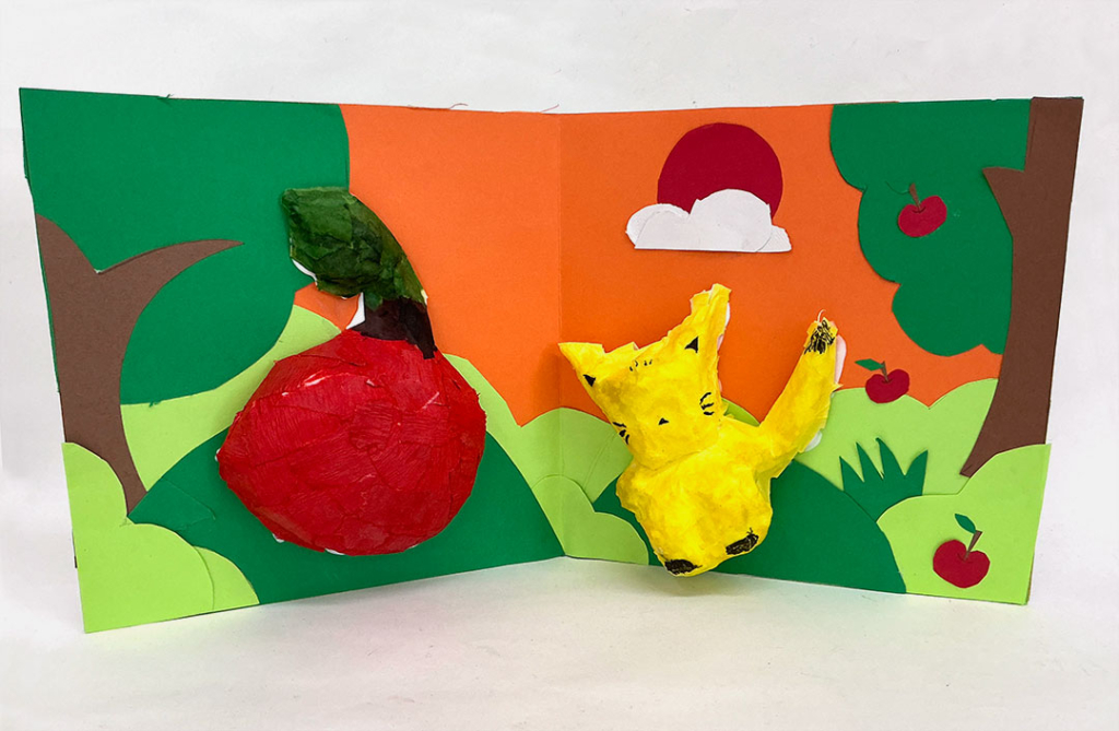 高学年クラス・張り子屏風・５年生の作品