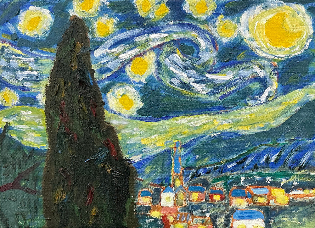 高学年クラス「油絵模写」5年生の作品
