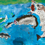 高学年クラス「水彩の想像画」５年生の作品